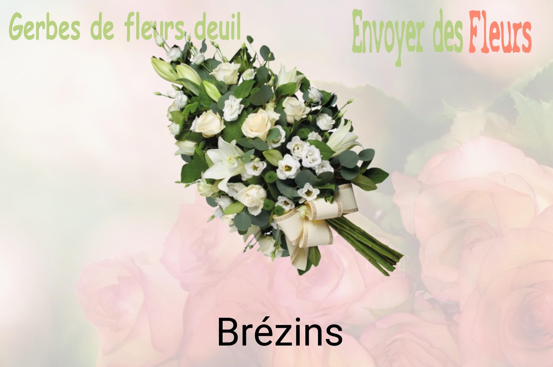 Gerbe de fleurs de deuil livrée à Brézins